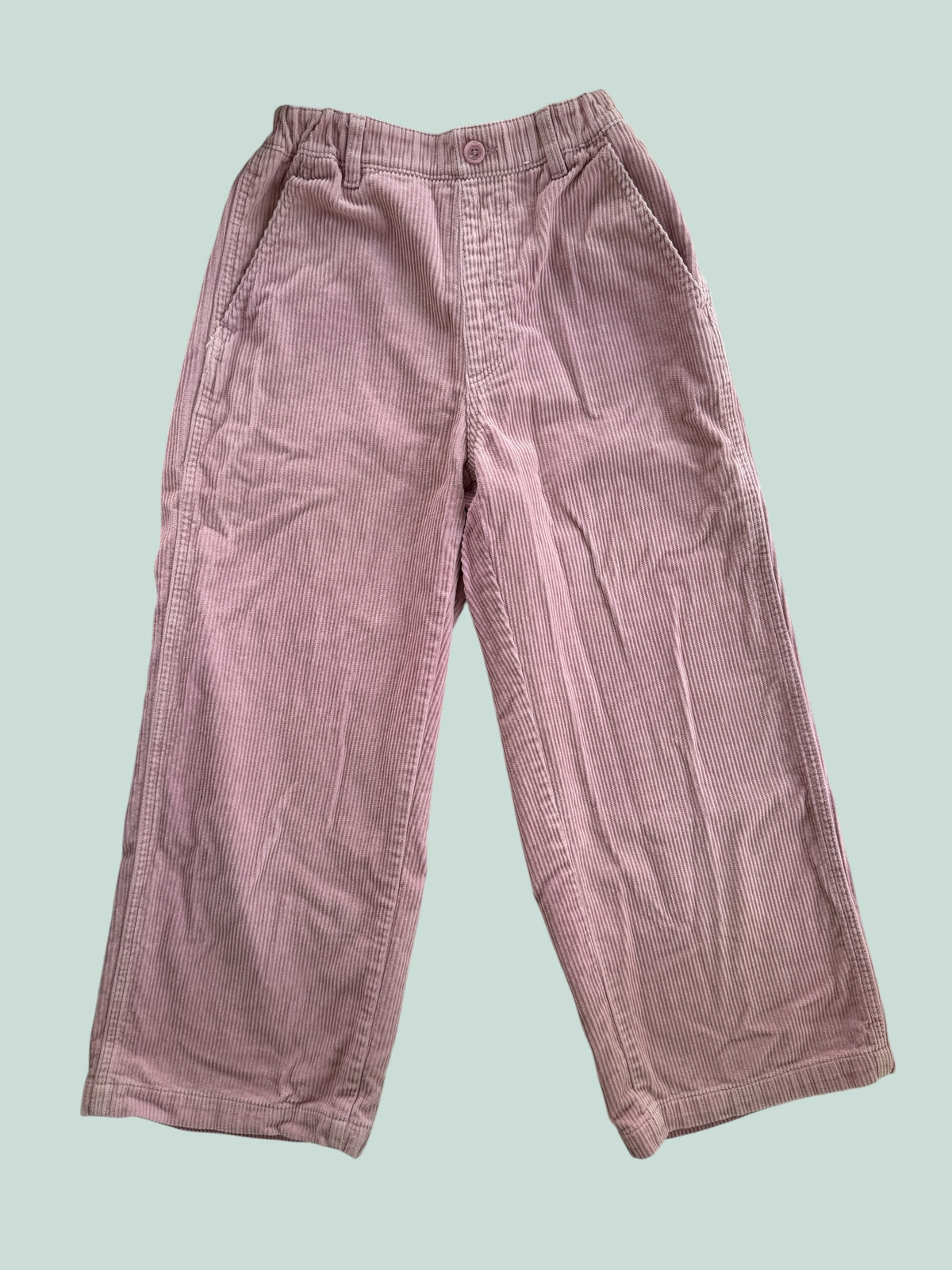 Pink cotton corduroy wide-leg pants 9-10Y | Uniqlo