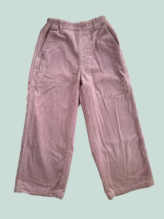 Pink cotton corduroy wide-leg pants 9-10Y | Uniqlo