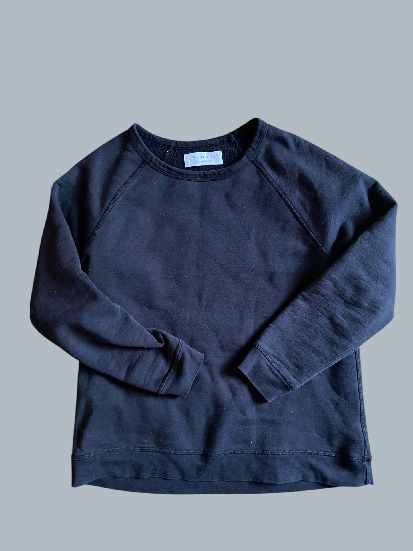 Black cotton blend crewneck sweatshirt women's medium | Everlane