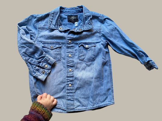Denim long sleeve shirt 12-18m | H&M