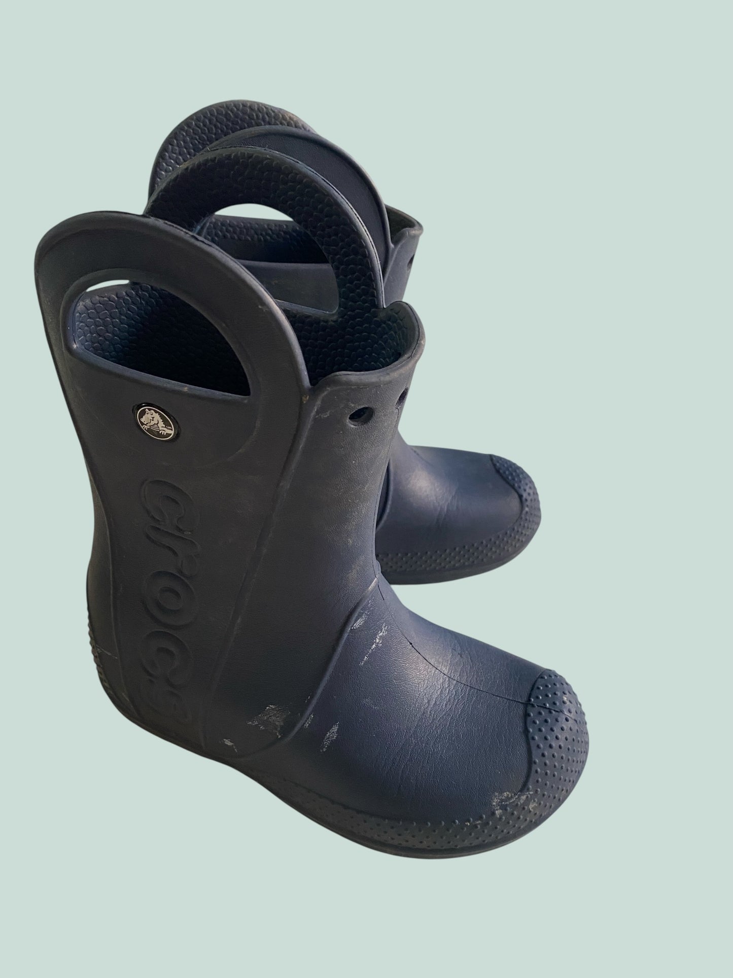 Navy rubber rain boots 13US Little Kids | Crocs