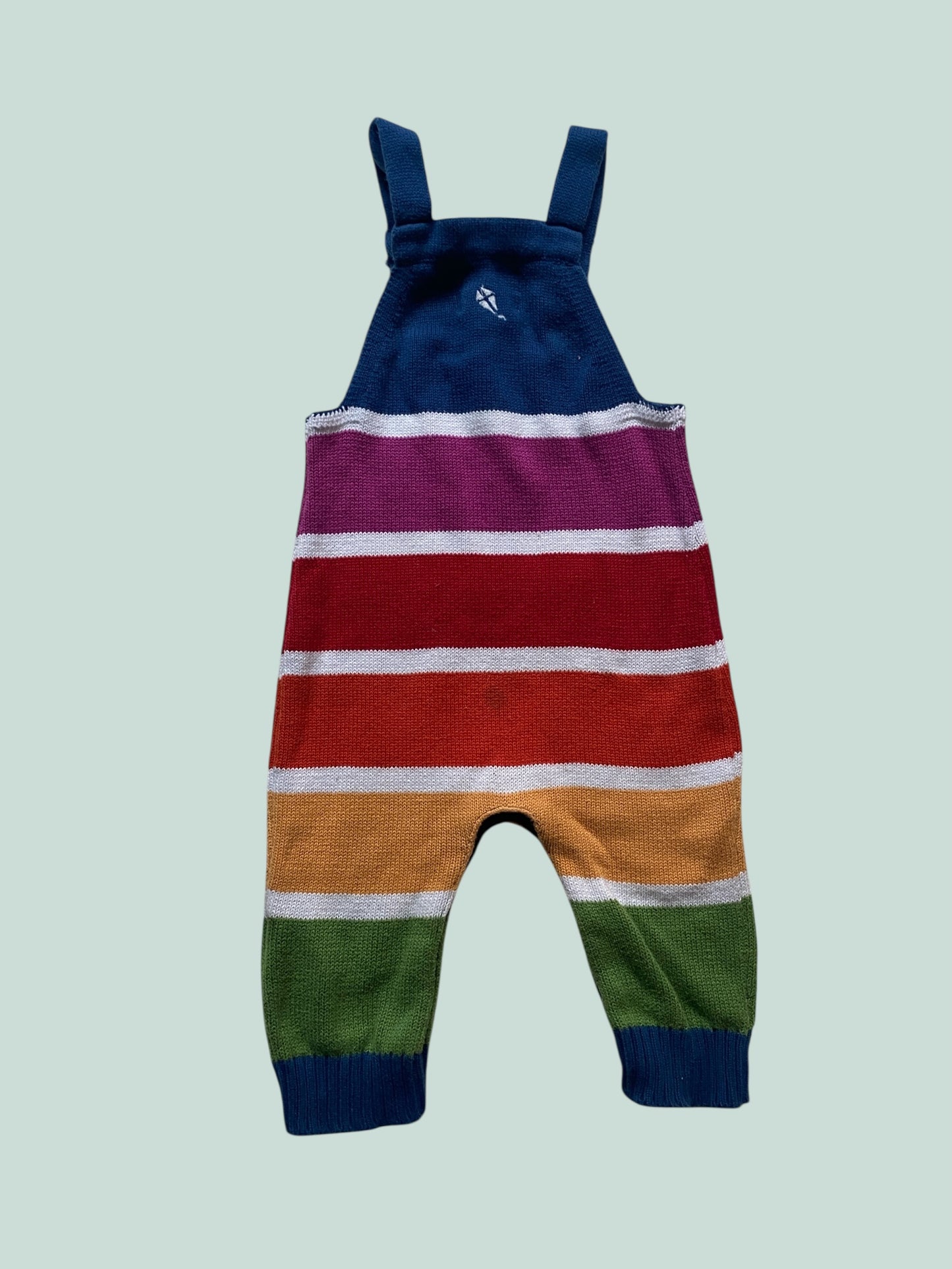Organic cotton knit rainbow stripe romper 12-18m | Kite