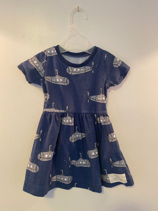 Submarine cotton dress 6-12m | Bear & Babe