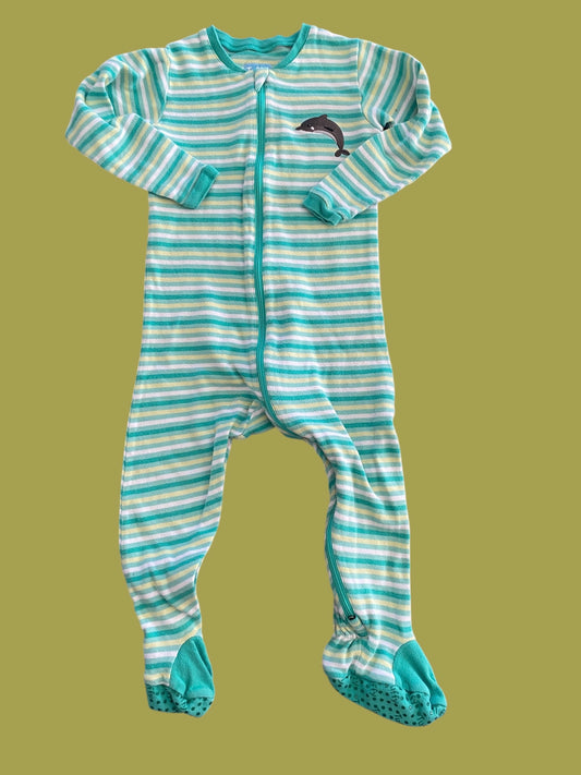 Cotton footed dolphin two-way zip  sleeper 24m| Tuffy