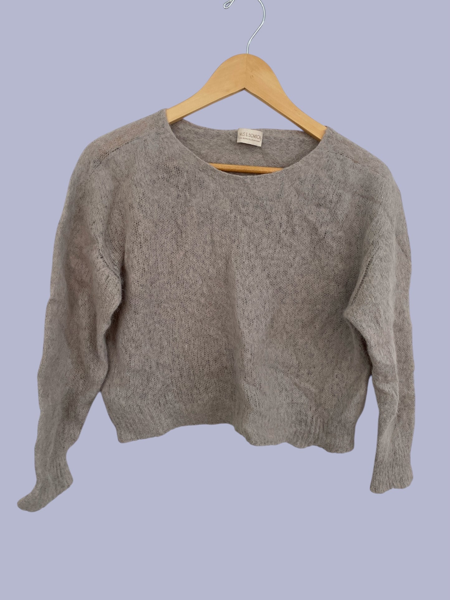 Light alpaca-merino blend crop sweater women's small | Mus & Bombon