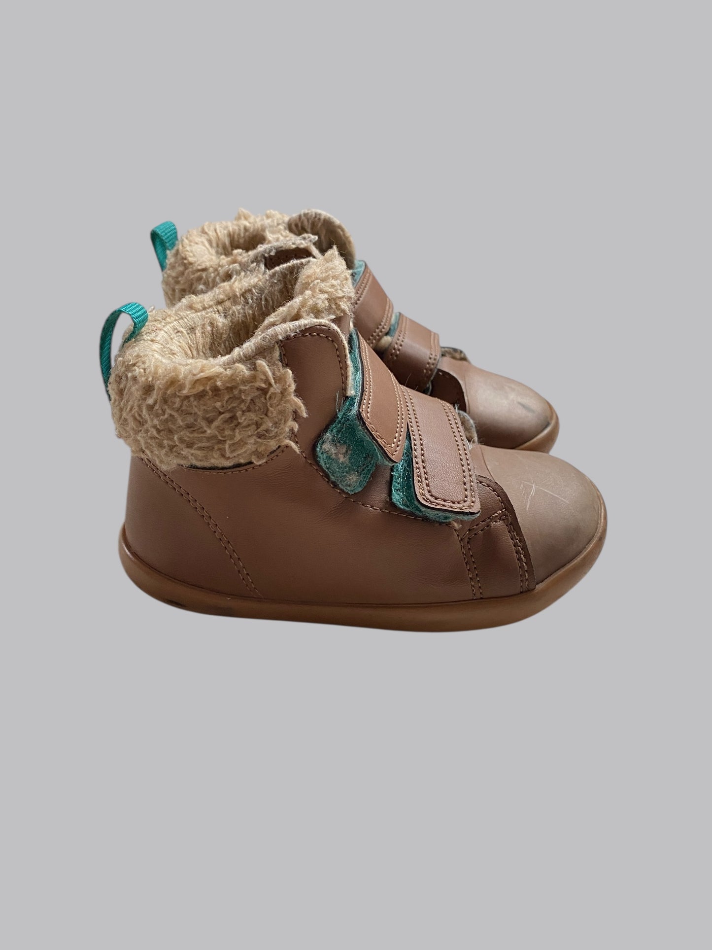 Brown velcro booties 8US Little Kids | Ten Little