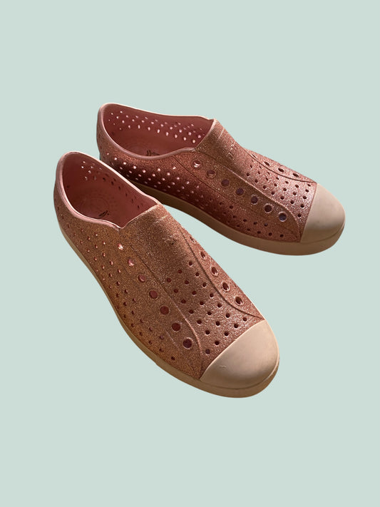 Pink glitter Jefferson slip on sandals women’s 8 US / men’s 6 US | Native