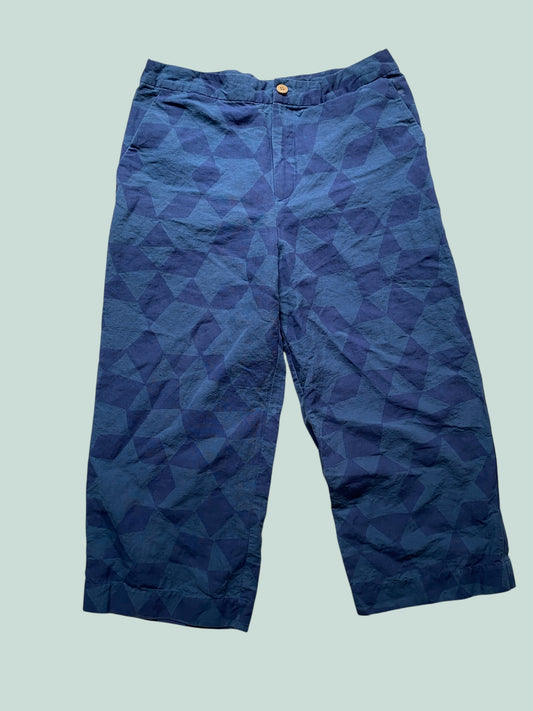 Linen/cotton blend wide leg pants women's large | Nancy Bird