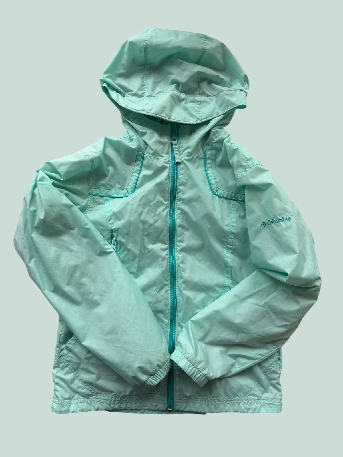 Mint green windbreaker jacket 10-12Y | Columbia