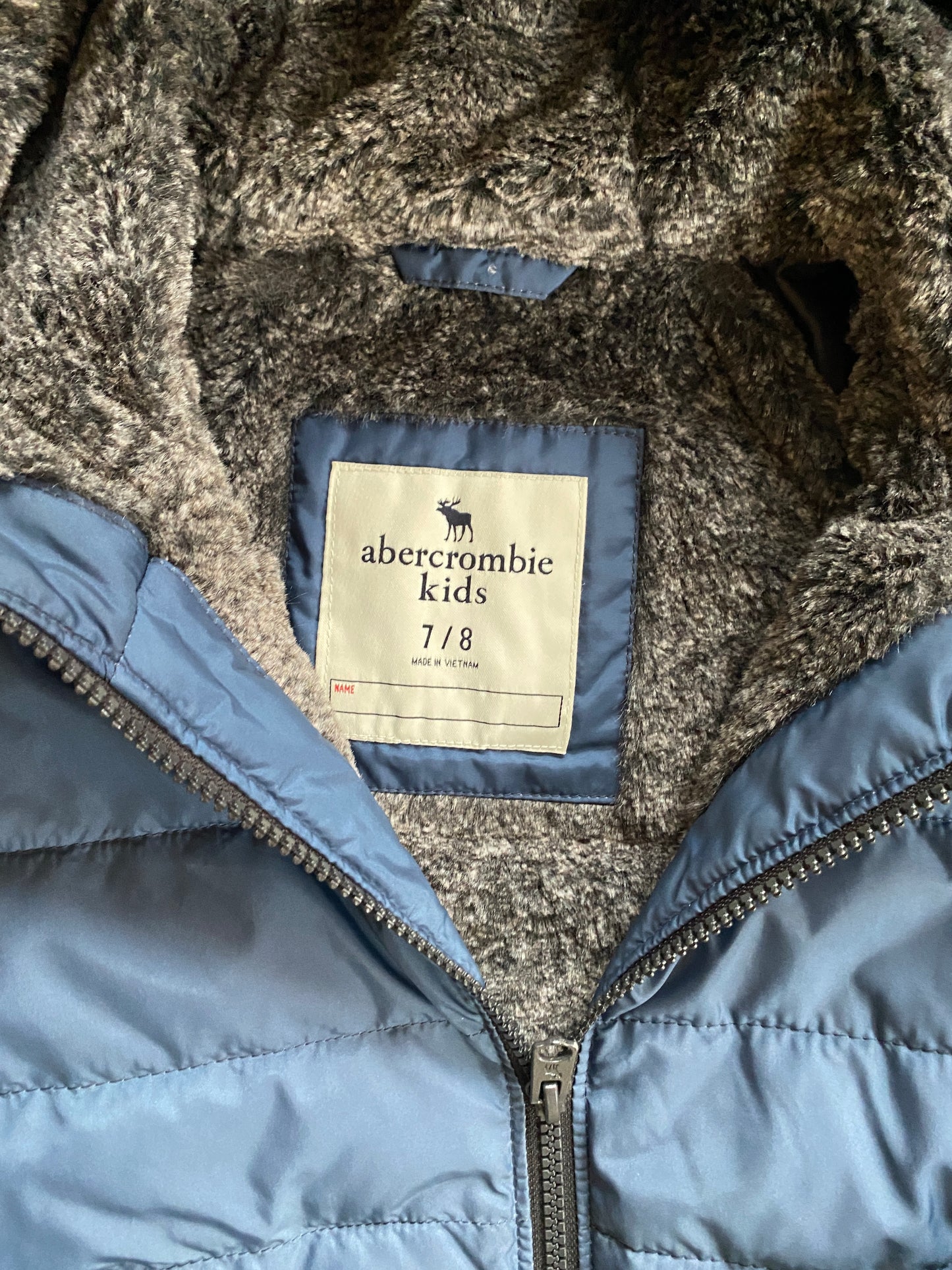 Faux fur lined gradient puffer coat 7-8Y | Abercrombie