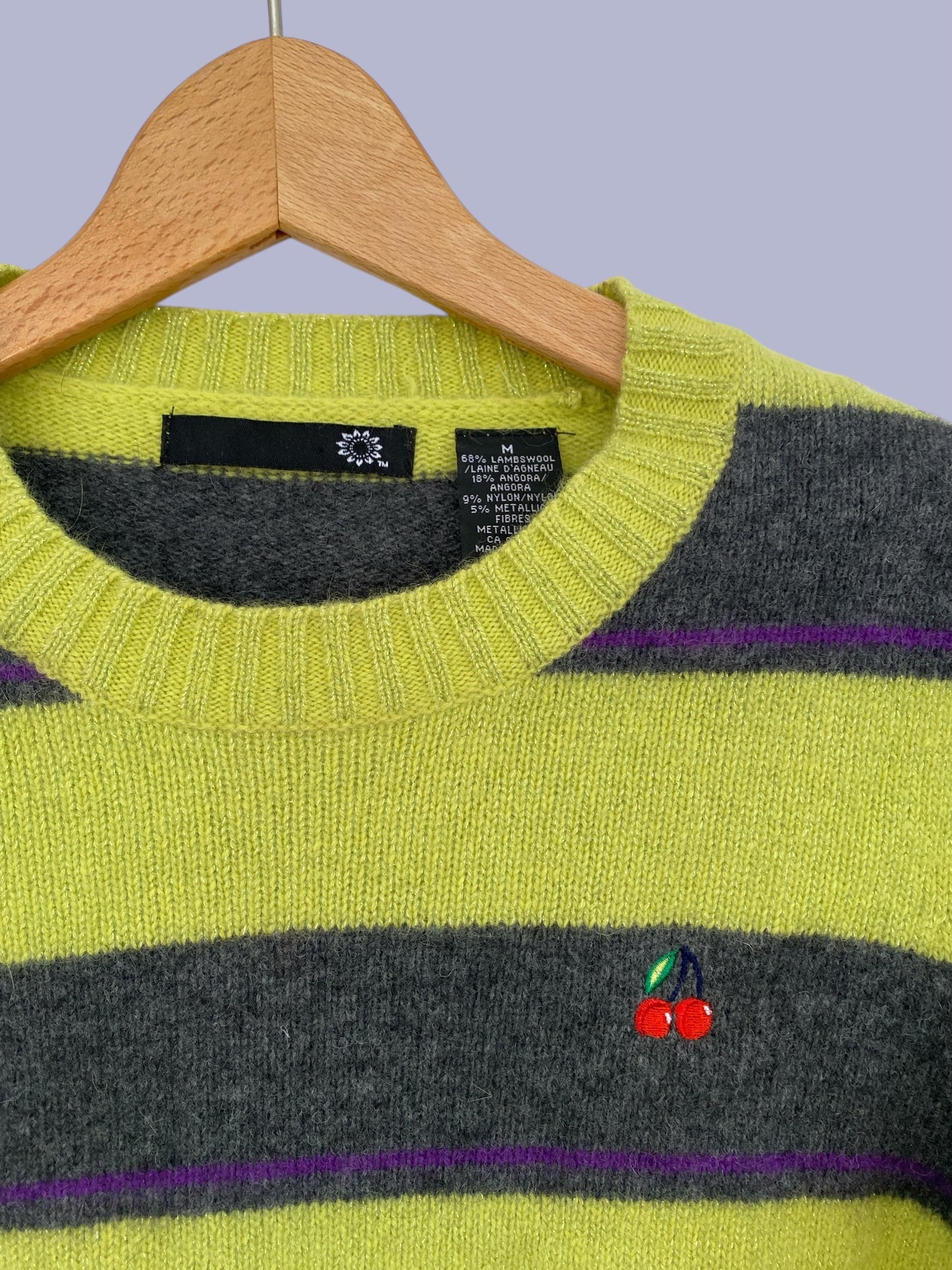 Lambs wool blend striped sweater women’s medium