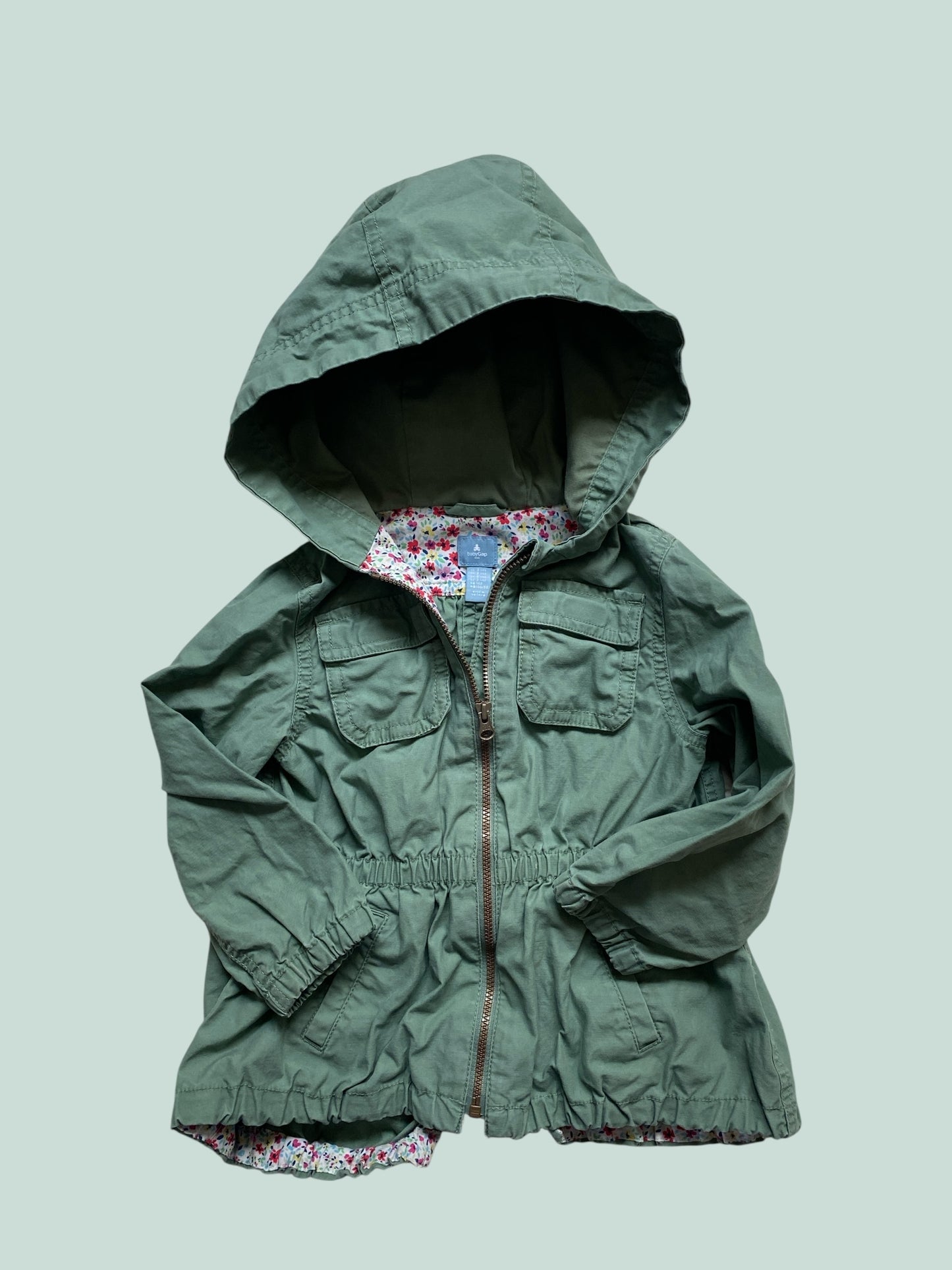 Green cotton blend anorak jacket 3Y | Gap