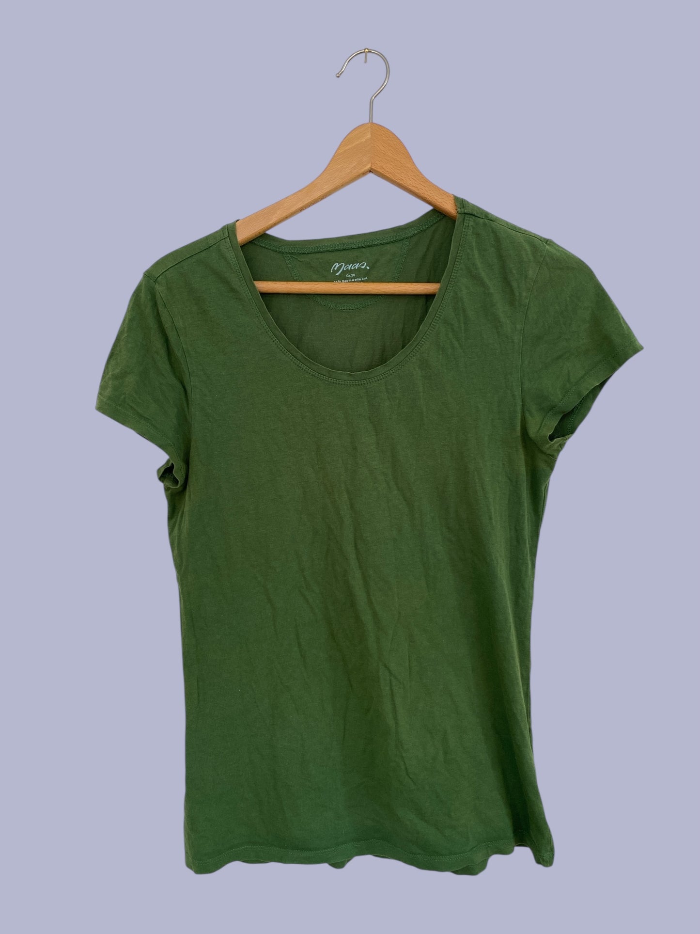 Organic cotton green t-shirt women's small  (36 EU)| Maas