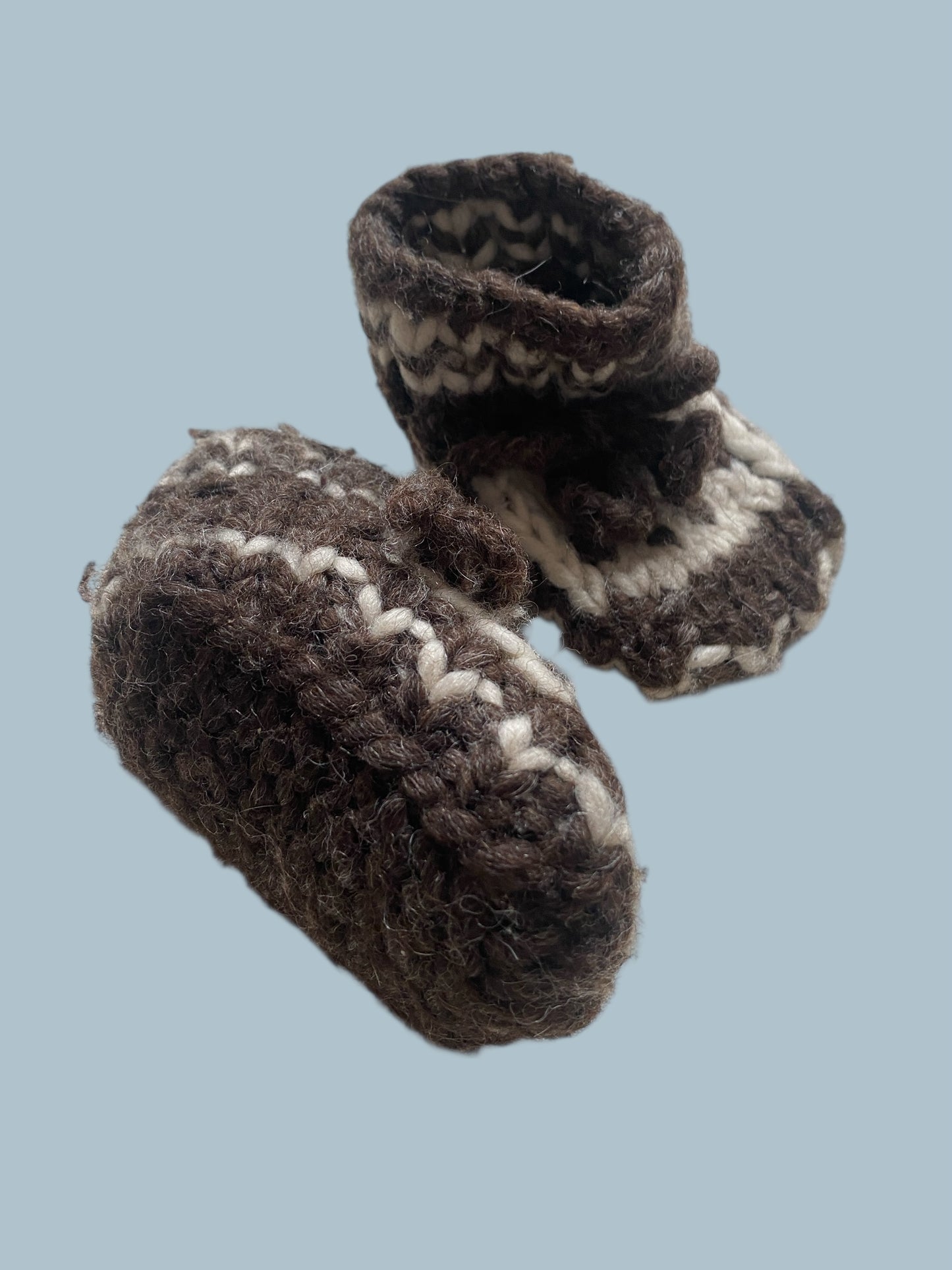 Wool knit newborn booties 4"
