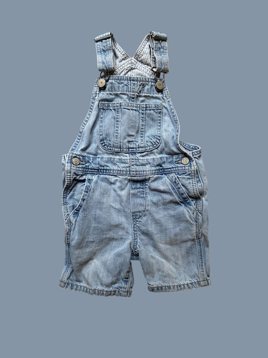 Cotton denim short overalls 2Y | Gap