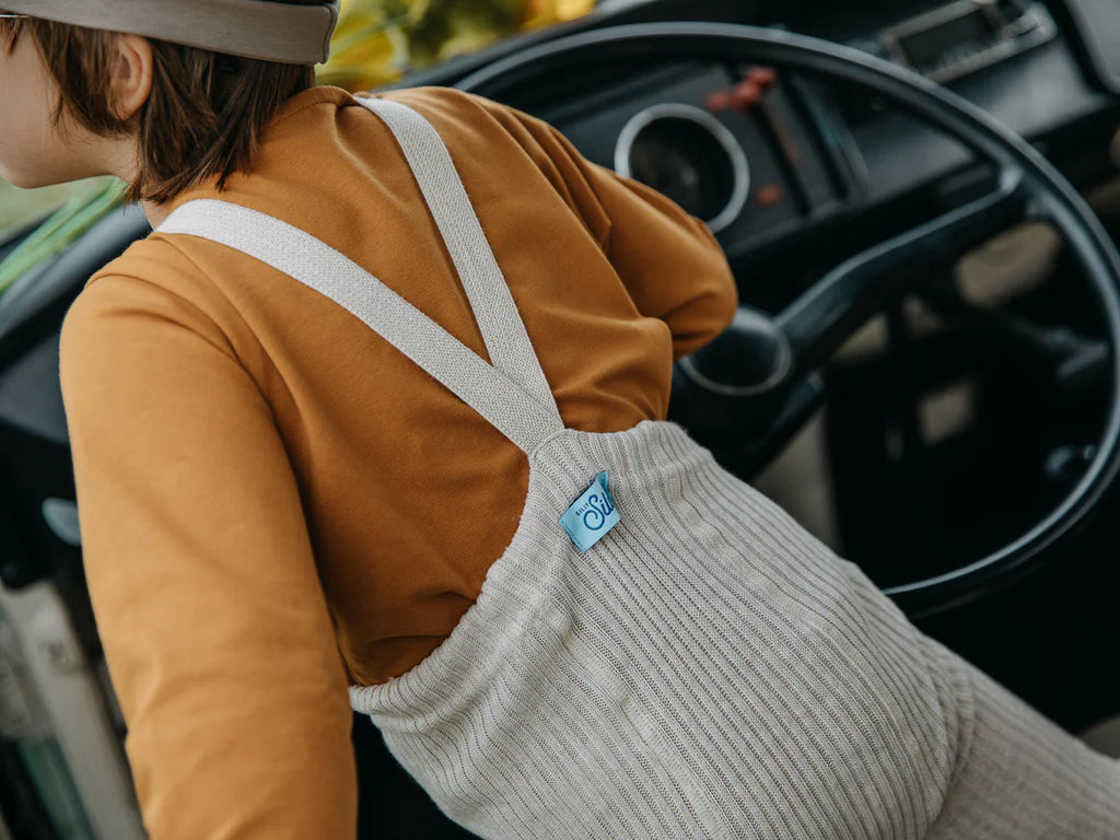 Organic cotton footless ribbed tights with braces 2-3Y | Silly Silas