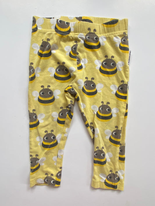 Organic cotton bee leggings 6-9m (74) | Maxomorra