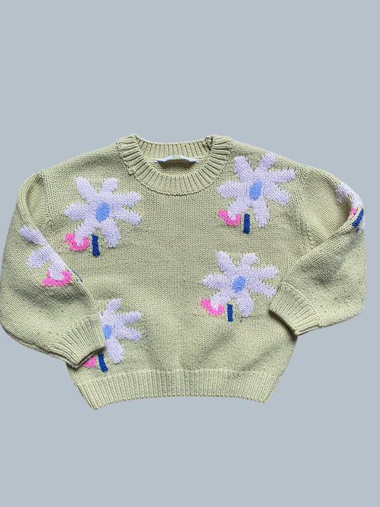 Acrylic knit flower sweater 3-4Y | Marks & Spencer