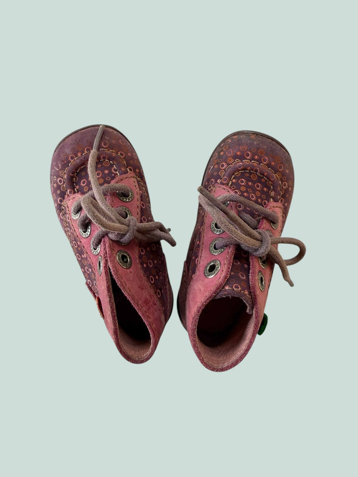 Pink and purple leather boots 5 US Little Kids (21) | Kickers