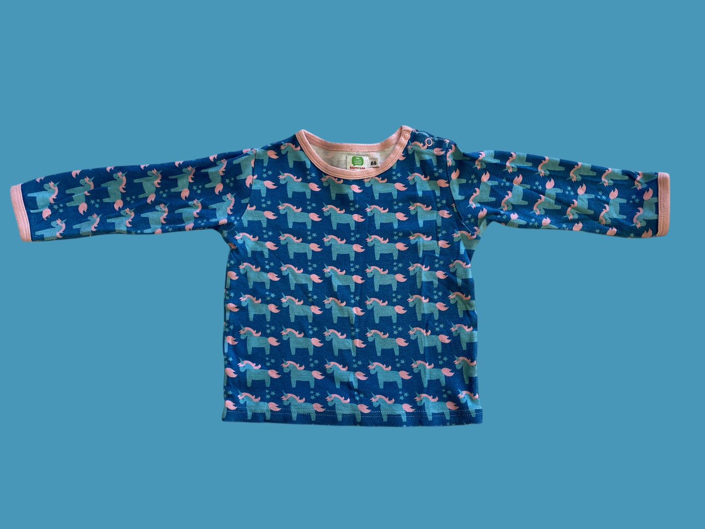 Organic cotton unicorns long sleeve top 12-18m (86) | Sture & Lisa