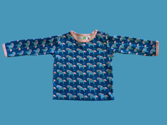Organic cotton unicorns long sleeve top 12-18m (86) | Sture & Lisa