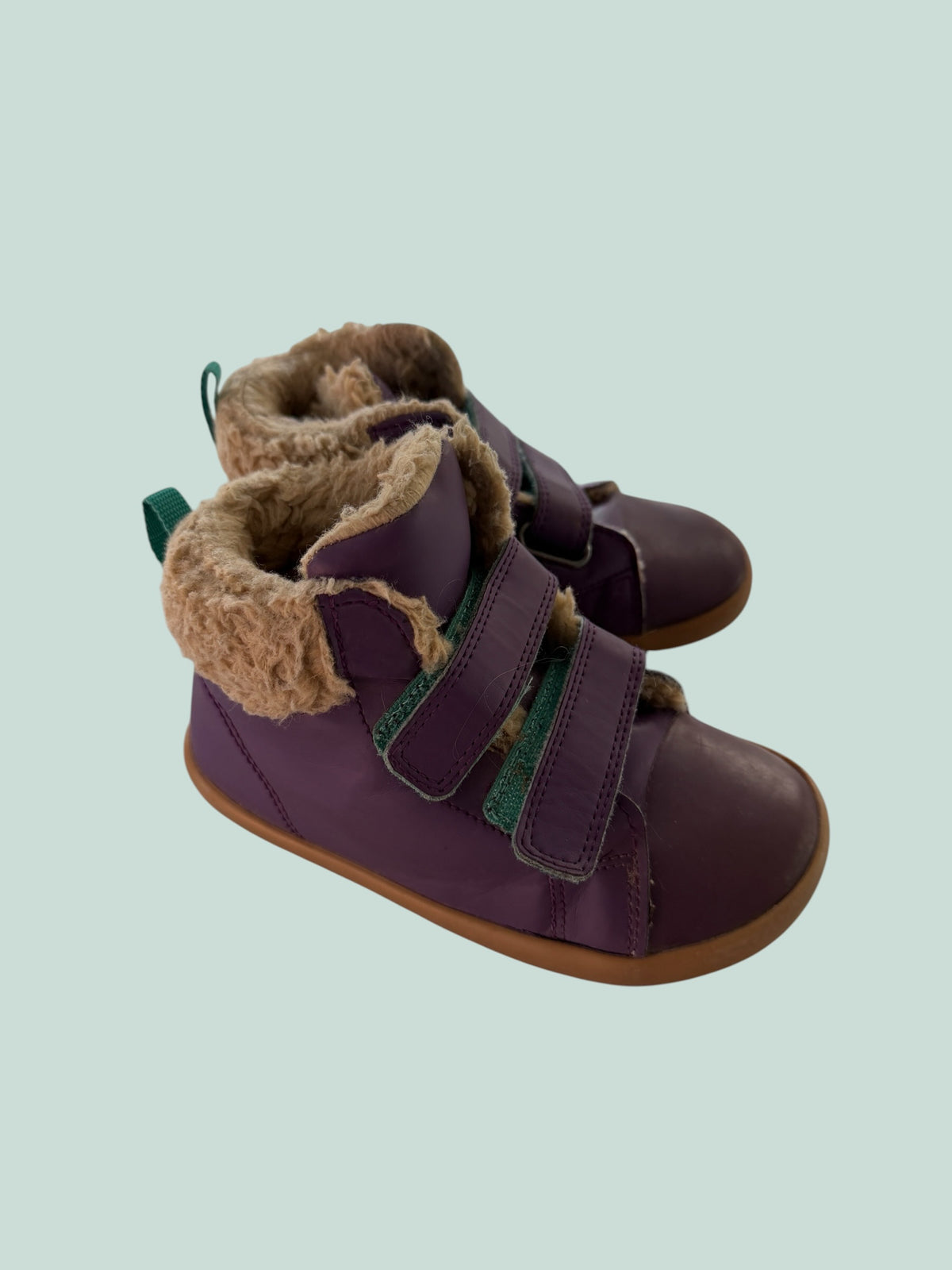 Purple faux fur lined velcro sneakers 11US Little Kid | Ten Little