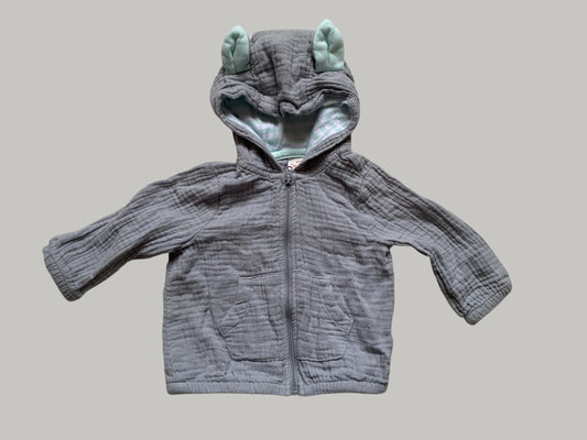 Cotton blend muslin zipper top 3-6m | Cat & Jack