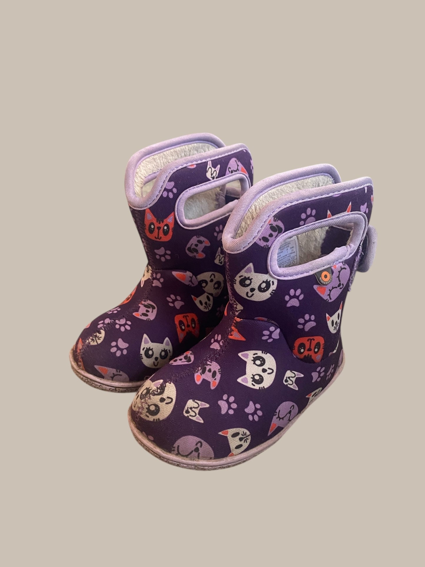 Kitten purple winter boots 7US Little Kids | Bogs