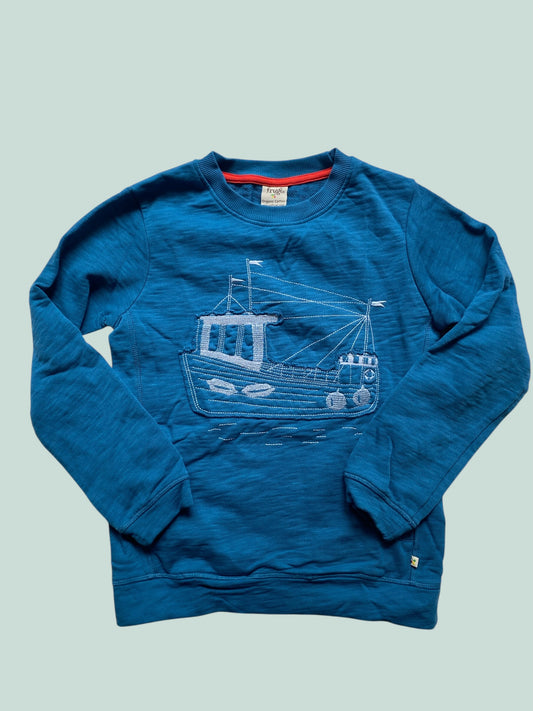 Organic cotton fisherboat sweater 8-9Y | Frugi