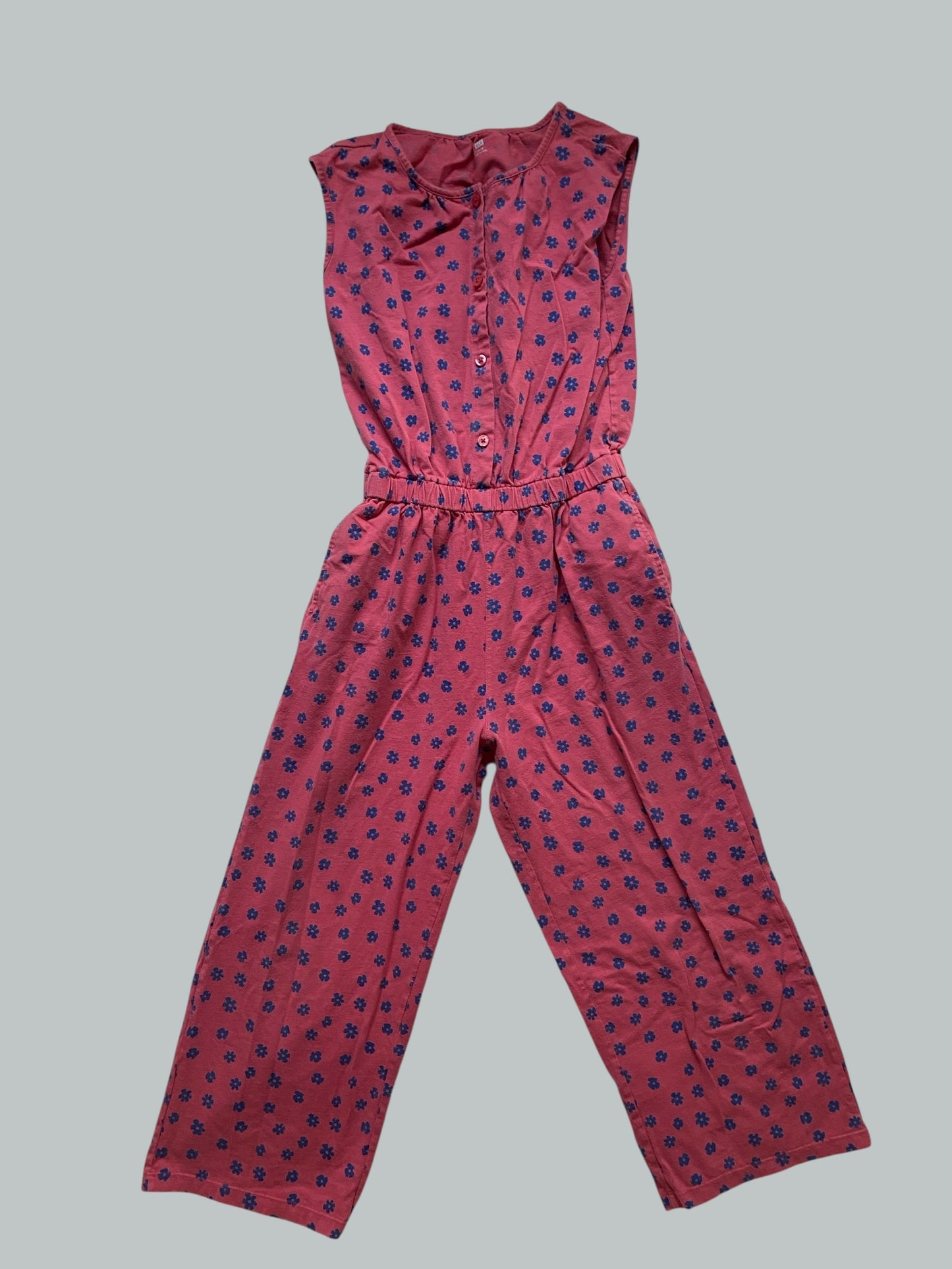 Cotton flower short sleeve jumpsuit 11-12Y | Uniqlo