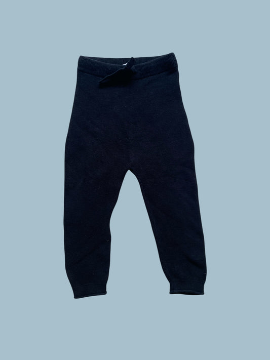 Organic cotton black knit leggings 12-18m | H&M