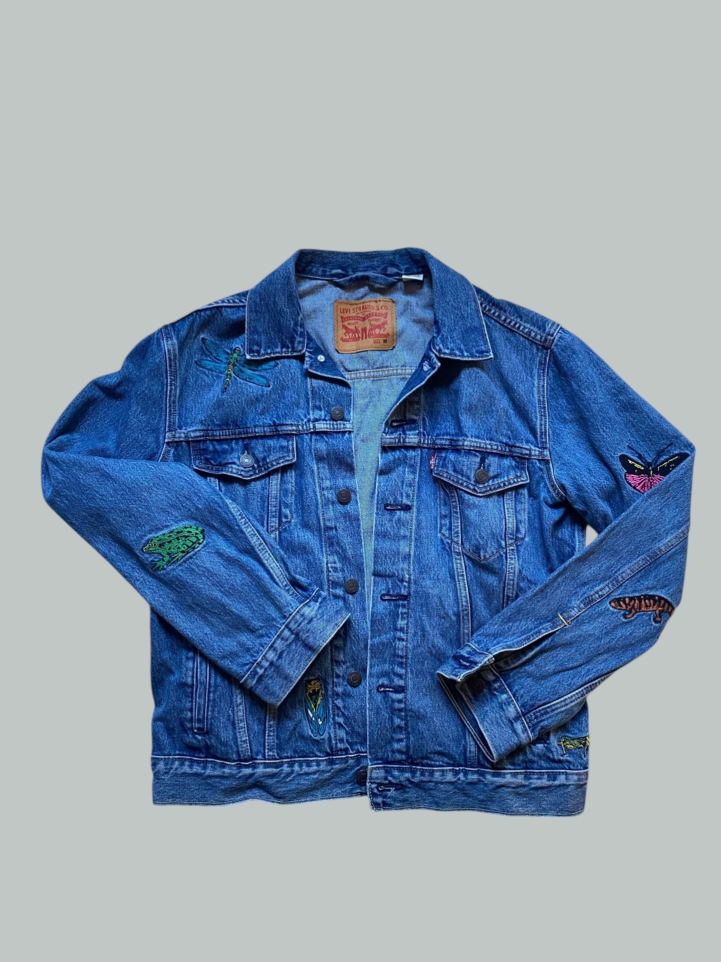 Cotton denim jacket with bugs embroidery adult medium | Levi's