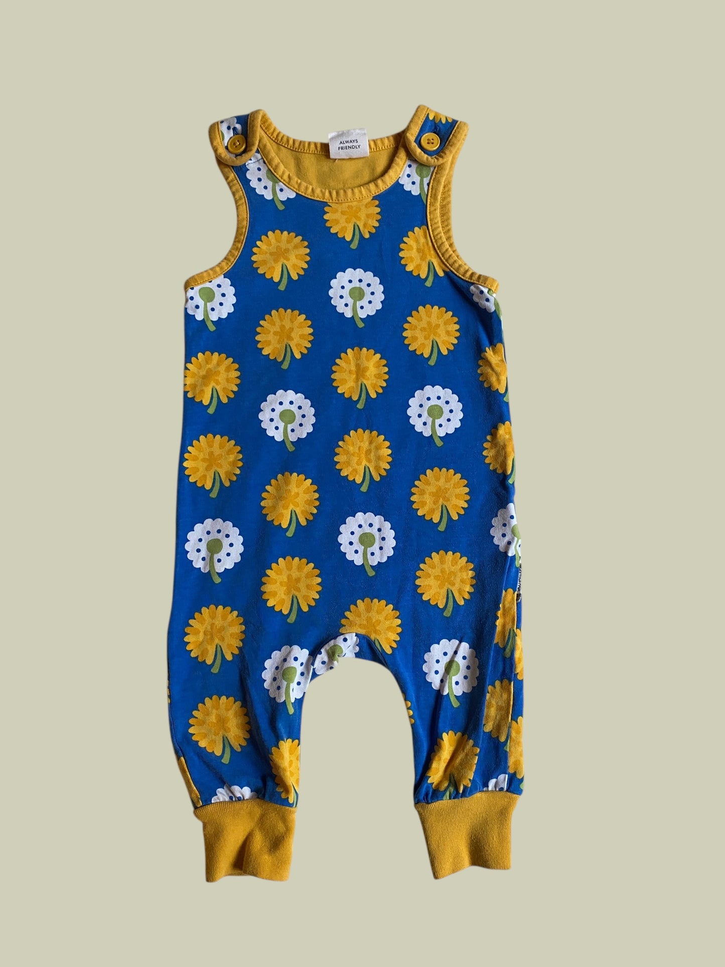 Dandelion organic cotton romper 3-6m (generous) | Maxomorra