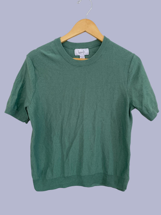Short sleeve cotton/silk knit top women’s medium | Kersh