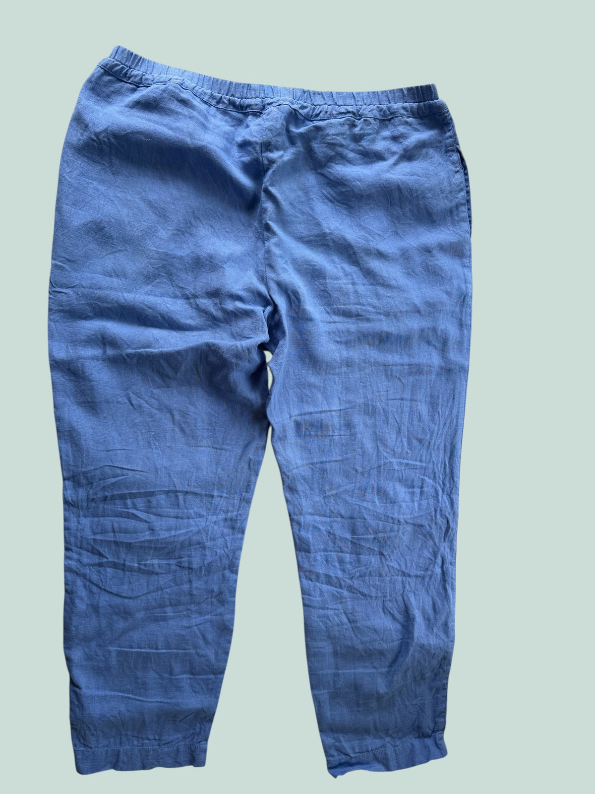 Blue linen pants women's size XL | Not Perfect Linen