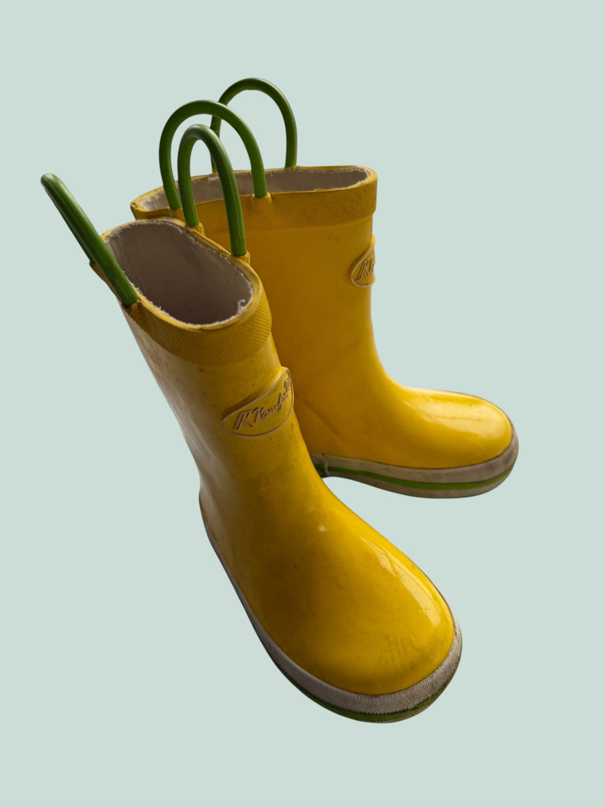 Yellow rubber rain boots 5US Little Kid | KomforMe