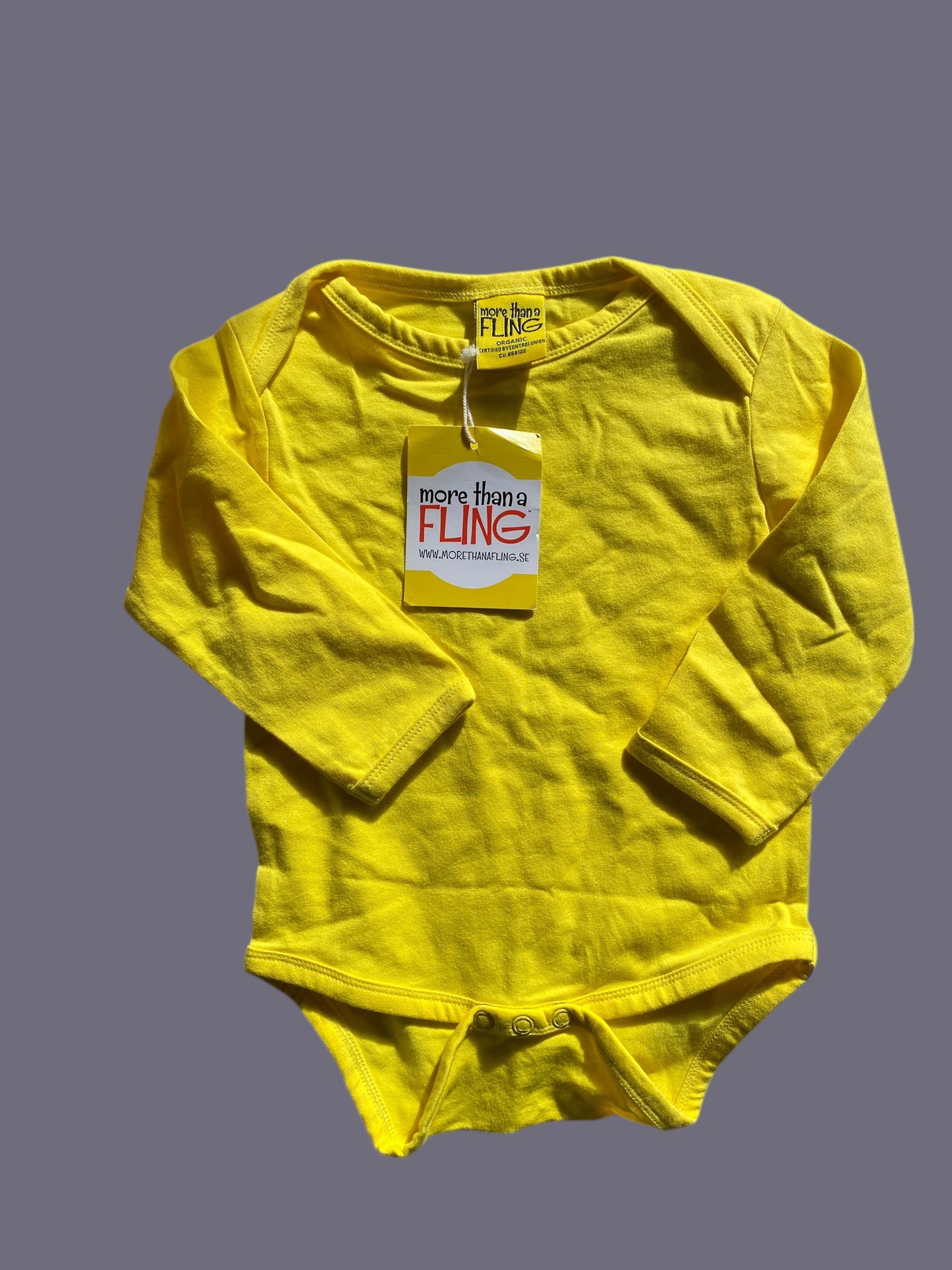 Organic cotton bright yellow onesie 6-9m (74) | More Than A Fling
