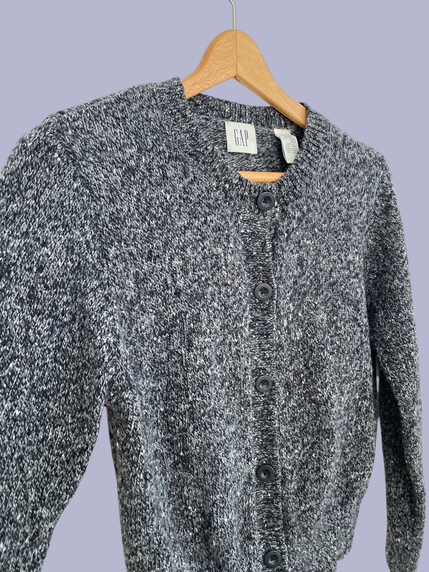 Dark grey 100% wool cardigan women's medium | Gap