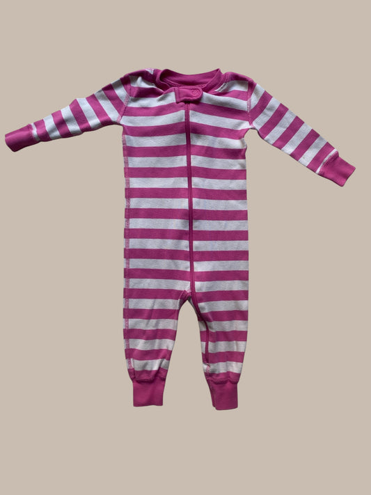 Organic cotton striped sleeper 12-18m | Hanna Andersson