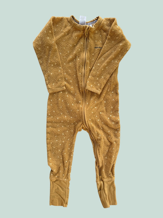Yellow cotton terry two-way sleeper 3Y | Bonds Wondersuit