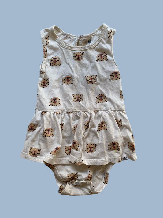 Tiger cotton onesie dress 18-24m | Rise Little Earthling