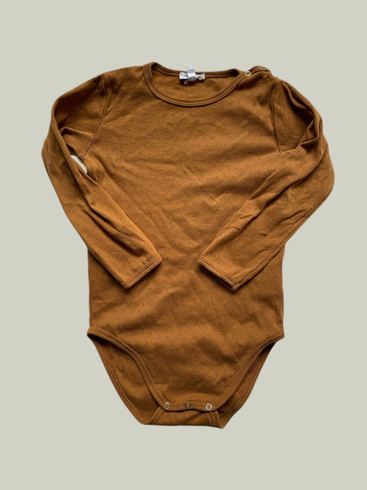 Organic cotton pointelle onesie 2-4Y | Siskin (Mama Owl)