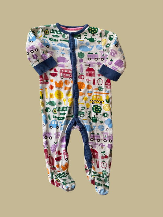 Rainbow colours snap sleeper 6-9m | Little Bird
