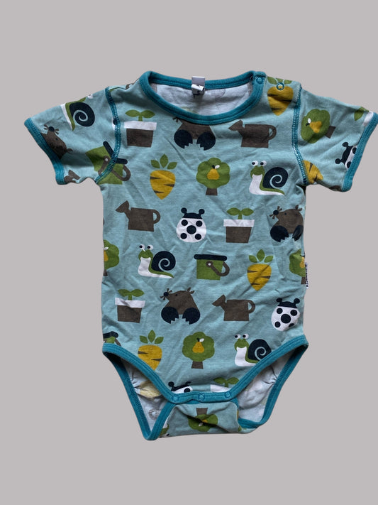 Organic cotton short sleeve onesie 9-12m (74, generous) | Maxomorra
