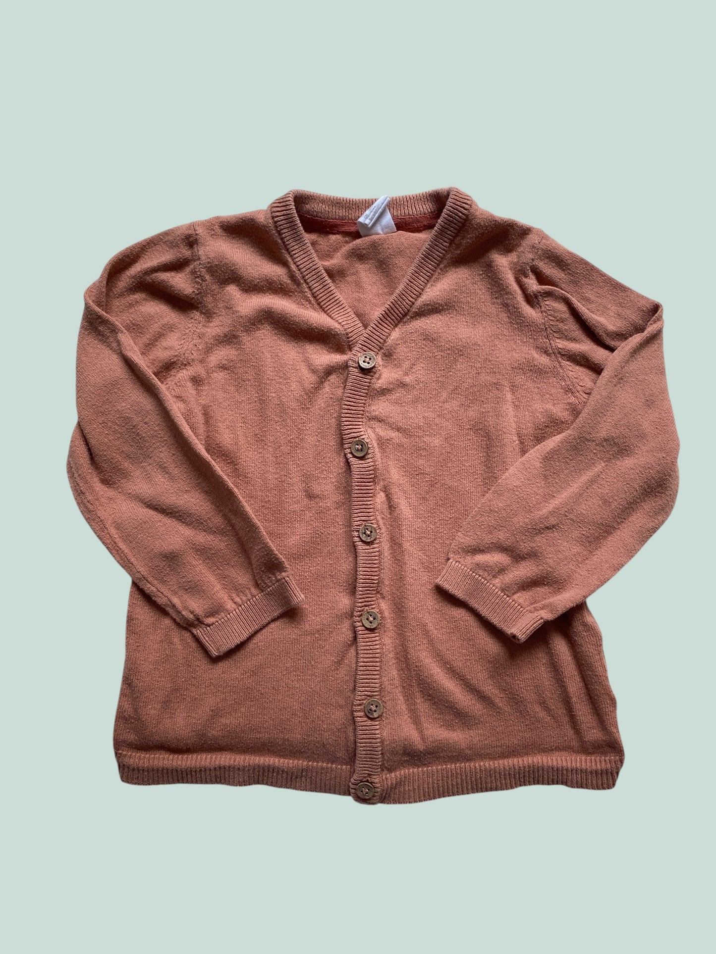 Salmon colour cotton cardigan 2-3Y | H&M