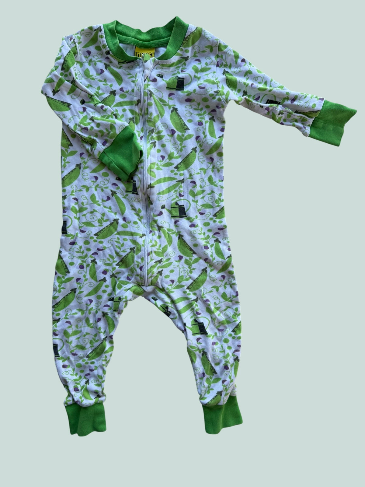 Organic cotton peapod zipper suit 9m (80, generous) | Duns Sweden