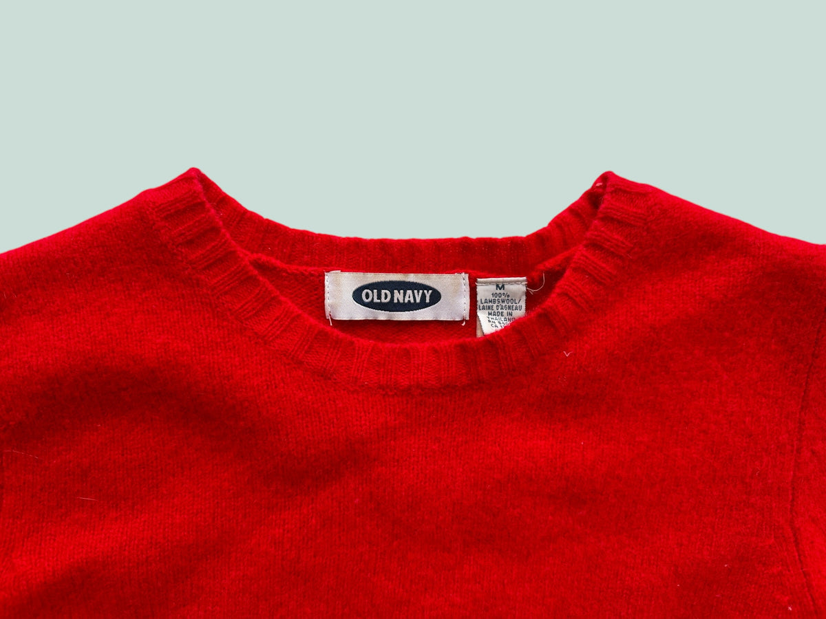 Bright red vintage lambswool sweater teen or women's xs/s | Old Navy