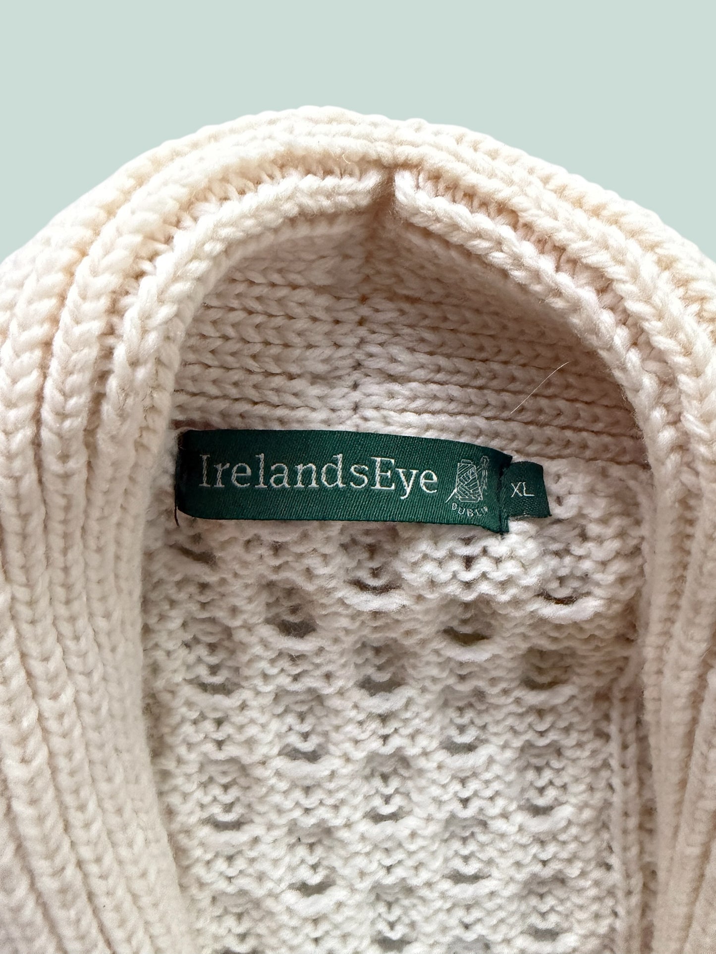 Cream wool cardigan made in Ireland women's large | Ireland's Eye