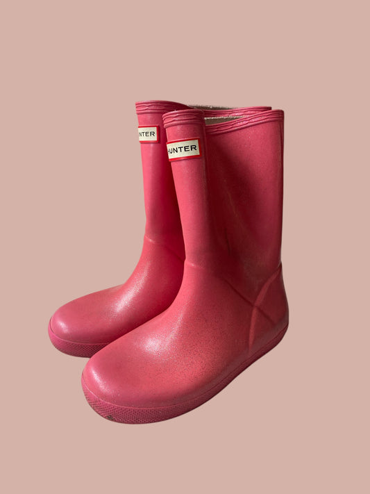 Matt pink rain/rubber boots 13 US little Kid | Hunter