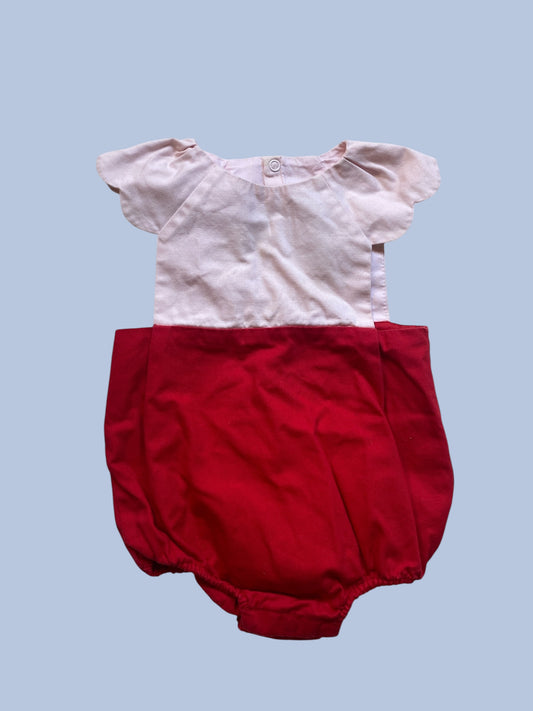 Cotton colour block romper 12m | Jacardi